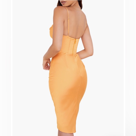 House of CB Dresses House Of Cb Myrna Satin Corset Midi Dress